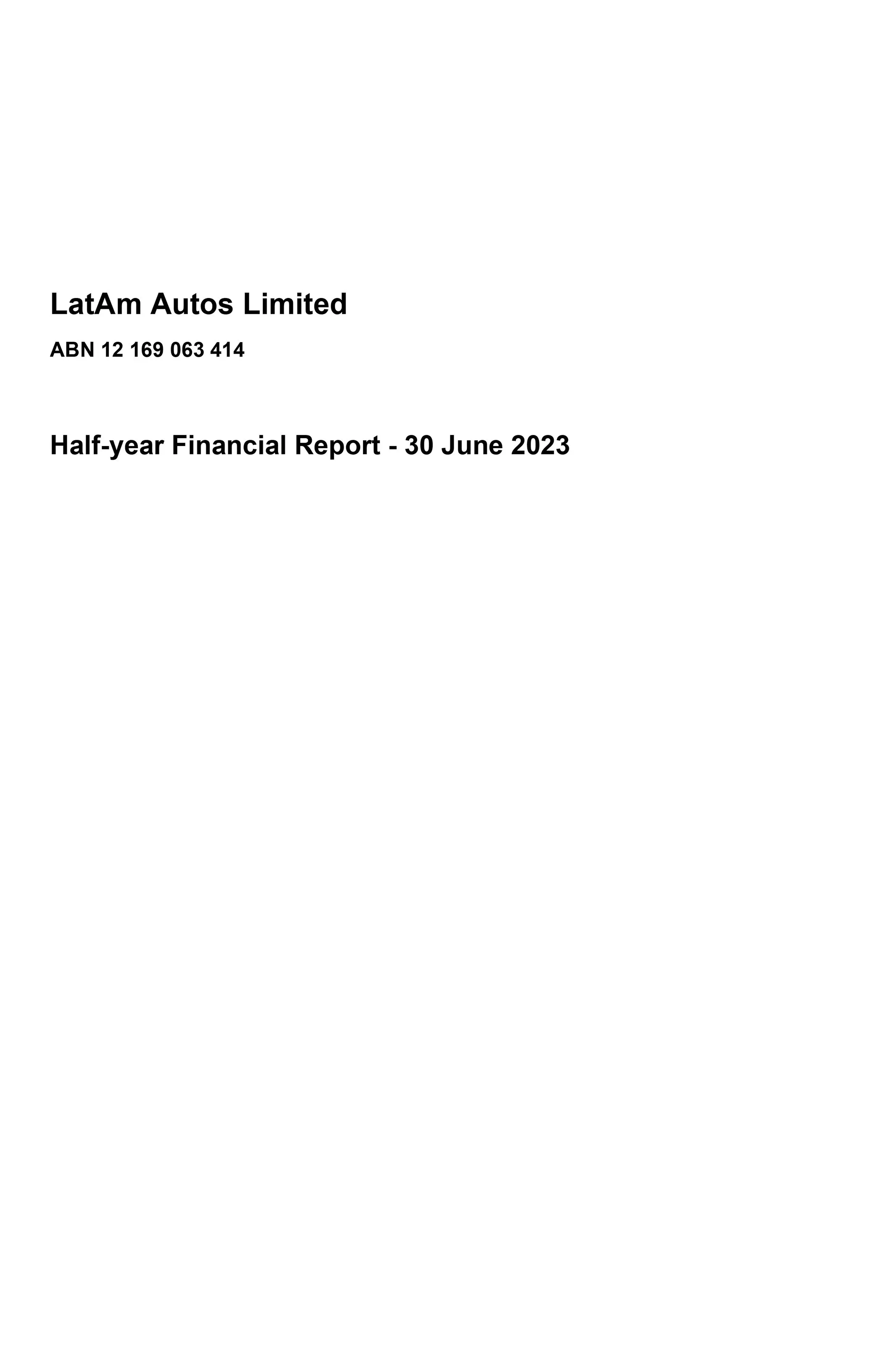 Consolidated 2023 Half-Year Report