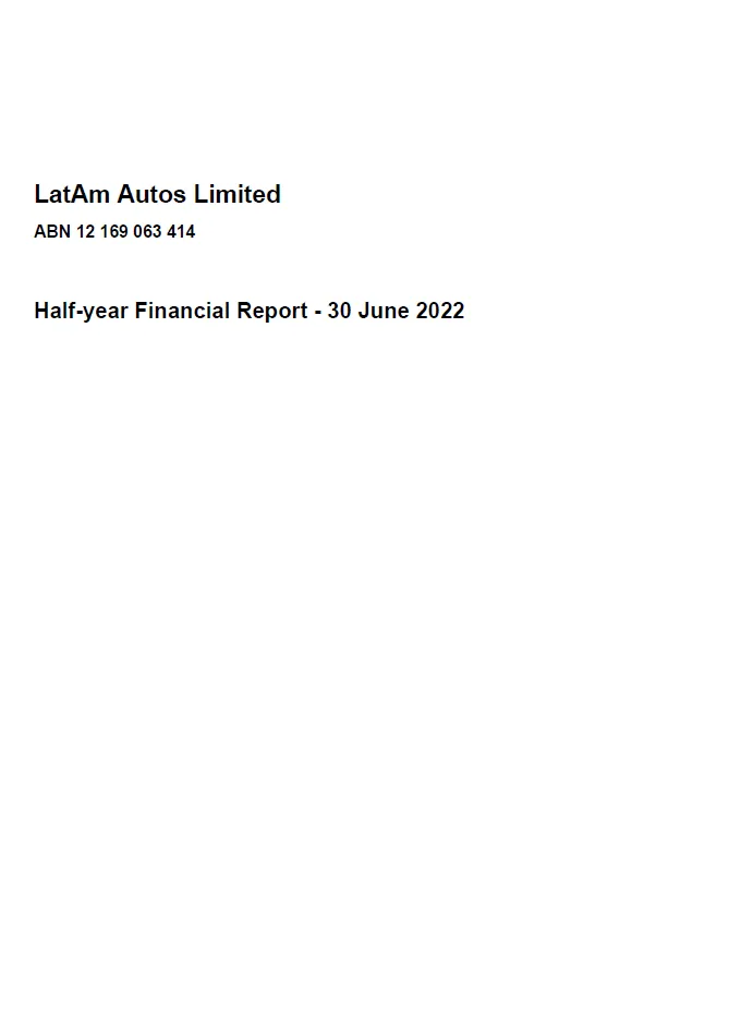 Consolidated Half Year Report